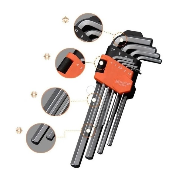 540605 LLAVE HEXAGONAL 9PCS MEDIANA HARDEN