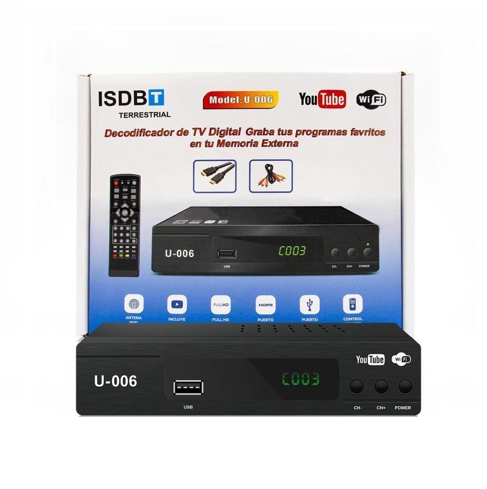 U006 SINTONIZADOR DIGITAL ISDB-T WIFI YOUTUBE ANT IMP